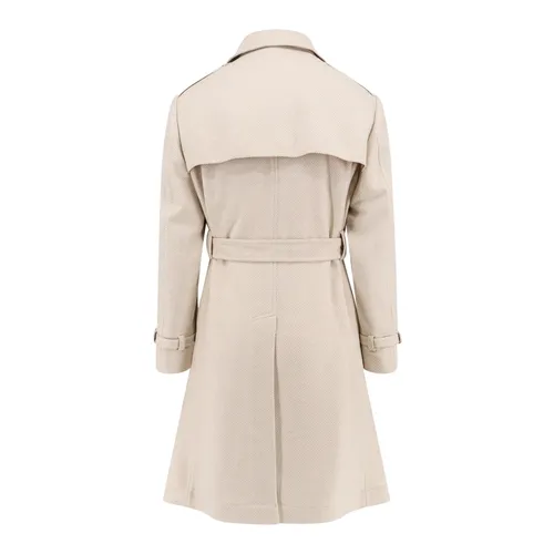 Beige Double-Breasted Wool Coat Aw24 - Brunello Cucinelli - Modalova
