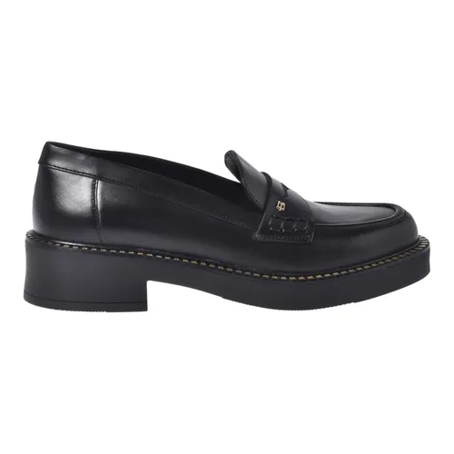 Studded black leather loafers - Baldinini - Modalova