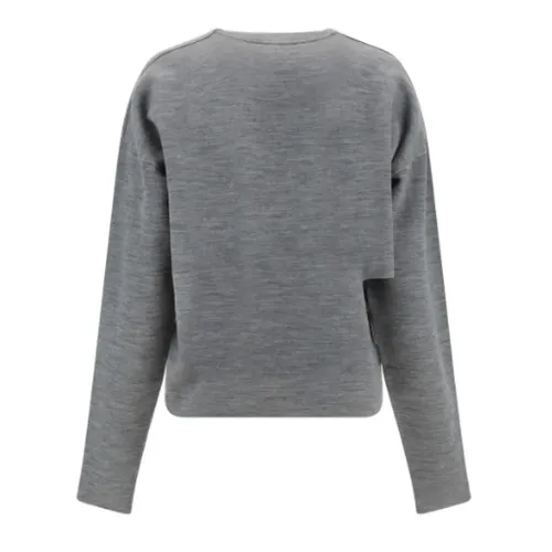 Monochrome Wool Crop Jumper - Fendi - Modalova