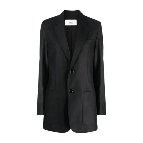 Casual Wool Blazer in Black - Ami Paris - Modalova