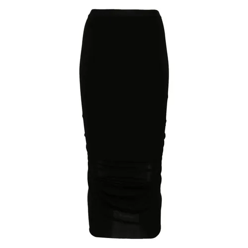 Shrimp Ruched Midi Skirt - Rick Owens - Modalova