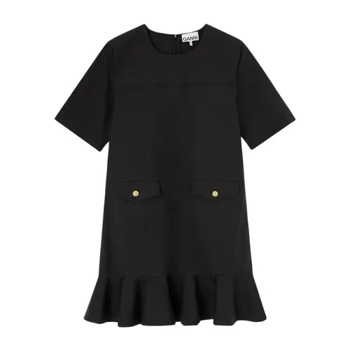 Stretch Cotton Mini Dress - Ganni - Modalova
