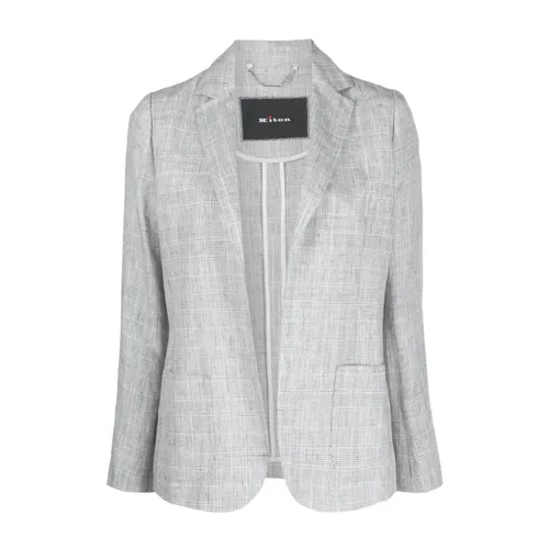 Elegant Grey Linen Blazer - Kiton - Modalova