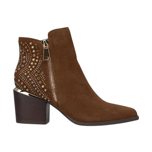 Heeled bootie rhinestone studs - Alma EN Pena - Modalova