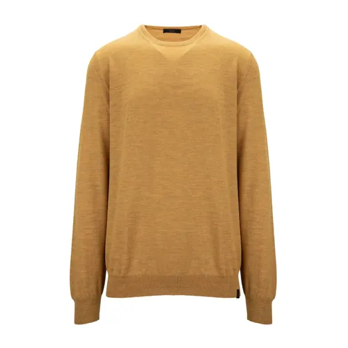 Men's Wool Sweater with Logo Patch - Fay - Modalova
