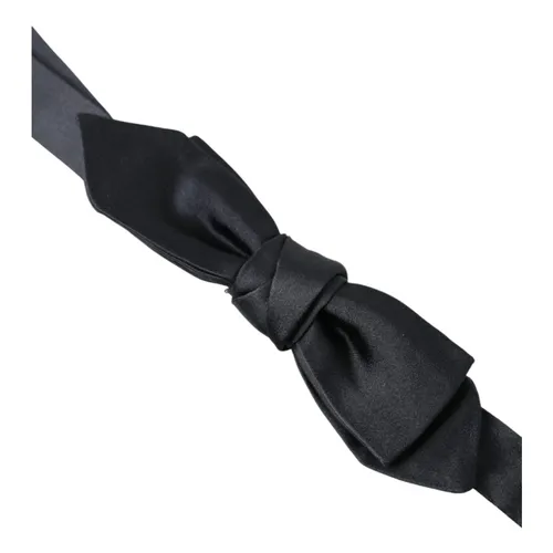 Elegant Dark Blue Silk Bow Tie - Dolce & Gabbana - Modalova