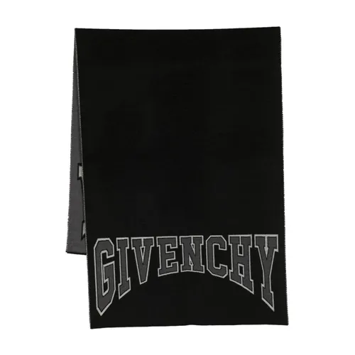 Black Wool Logo Intarsia Scarf - Givenchy - Modalova