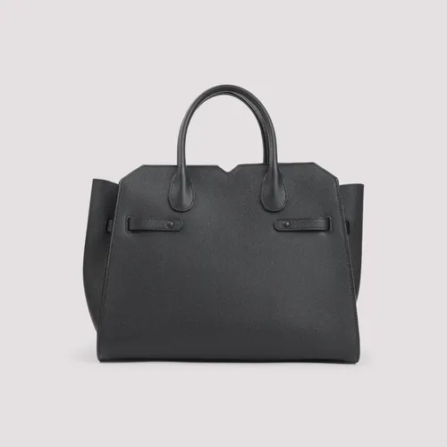 Black Calf Leather Media Shoulder Bag - Valextra - Modalova