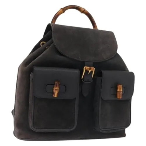 Pre-owned Suede Backpack - Gucci Vintage - Modalova