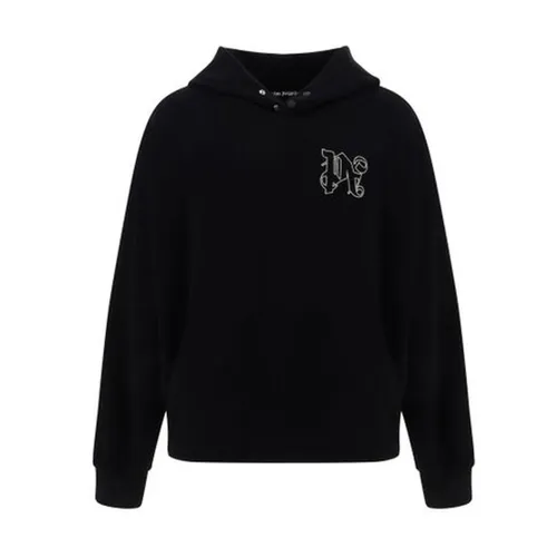 Sudadera con Capucha de Algodón Bordada - Palm Angels - Modalova