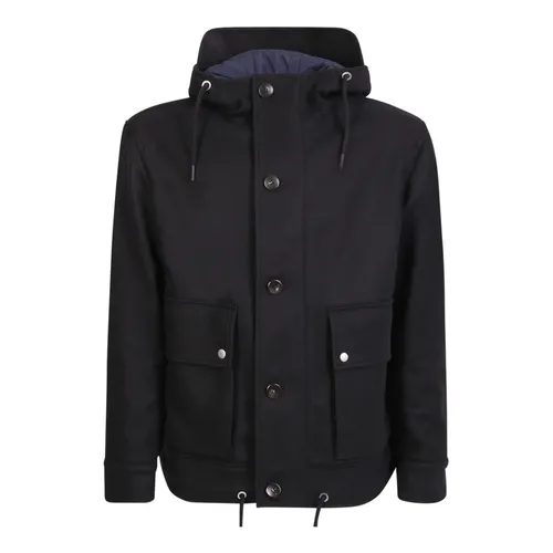 Black Hooded Wool Jacket - PT Torino - Modalova