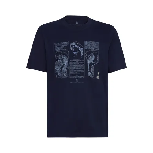Graphic-Print Crew-Neck T-shirt - Brunello Cucinelli - Modalova
