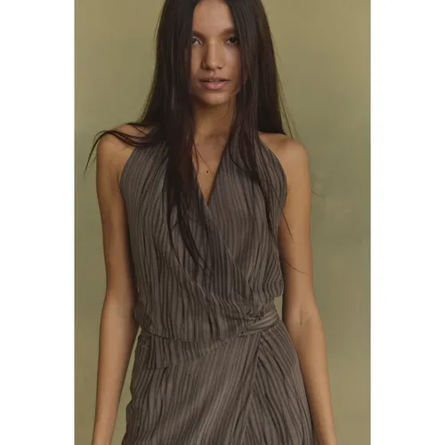 Top halter de seda estampada - Cortana - Modalova