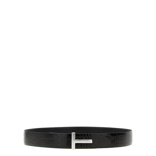 Reversible Crocodile Leather Belt - Tom Ford - Modalova