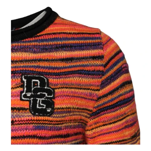Multicolor Wool DGLogo Knit Pullover Sweater - Dolce & Gabbana - Modalova