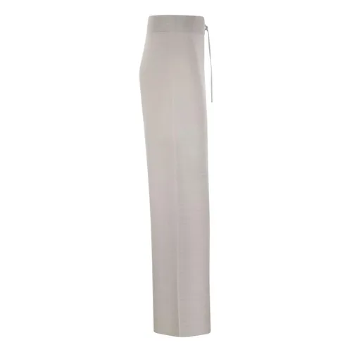 Wide Leg Knit Trousers - Fabiana Filippi - Modalova