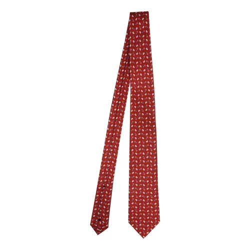 Corbata de Seda Roja con Diseño - Errico Formicola - Modalova