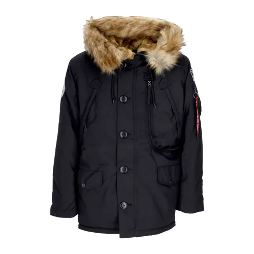 Black Polar Jacket with Hood - Alpha Industries - Modalova