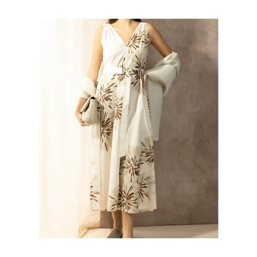 Vestido Midi Estampado - Brunello Cucinelli - Modalova