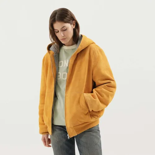 Yellow Leather Jacket Short Style - 1989 Studio - Modalova