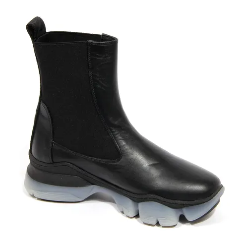 Leather and fabric sneaker boots - Borbonese - Modalova