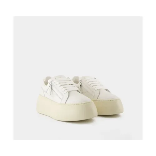 White Leather Maxi Sneakers - Giuseppe Zanotti - Modalova