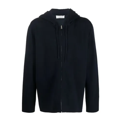 Embroidered Knit Wool-Blend Hoodie - Lanvin - Modalova