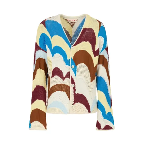 Cotton Crochet-Effect Cardigan - Marni - Modalova