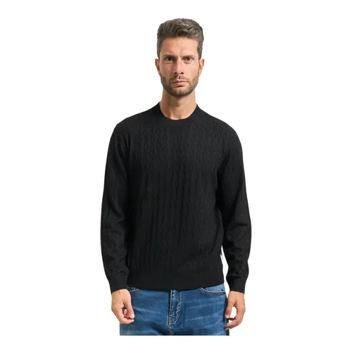 Wave Pattern Crew Neck Sweater - Armani Exchange - Modalova