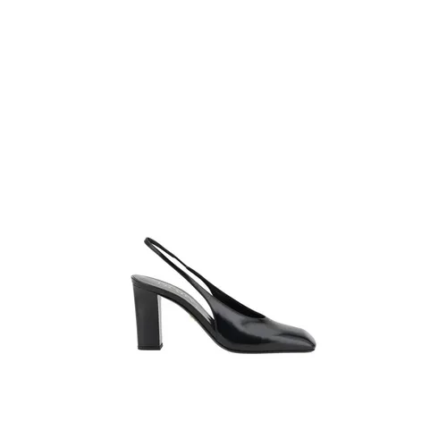 Square Toe Leather Heels - Prada - Modalova