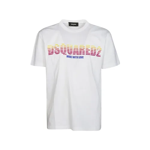 Men's White Print T-shirt - Dsquared2 - Modalova