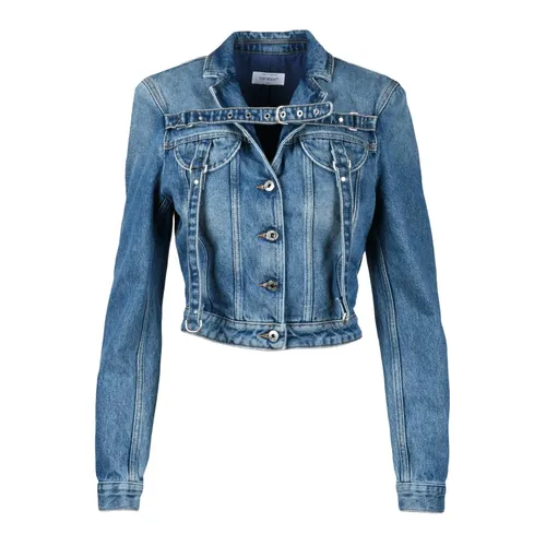 Cotton Denim Jacket - Off White - Modalova