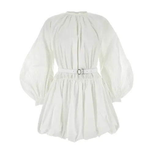 Mini Vestido Blanco de Algodón - Jil Sander - Modalova