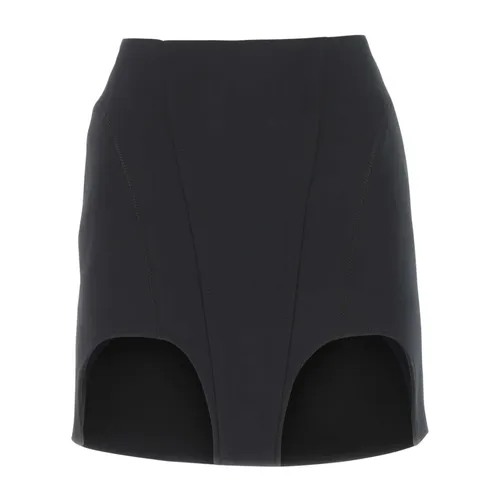 Minifalda Negra de Mezcla de Algodón Elástico - Dion Lee - Modalova