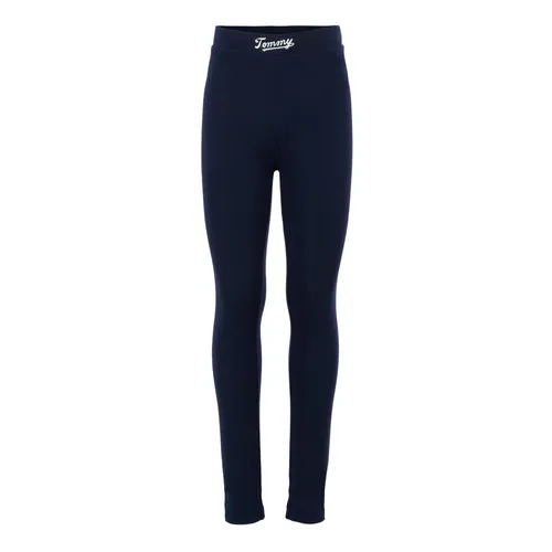 Blue Gauzed Cotton Leggings with Logo - Tommy Hilfiger - Modalova