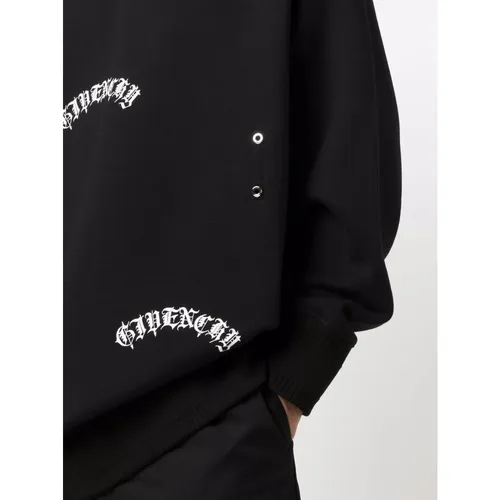 Gothic Print Sweatshirt with Zip Fastening - Givenchy - Modalova
