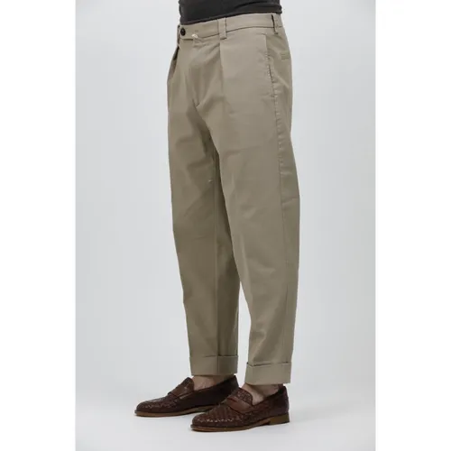 Stretch cotton washed overfit cropped pants - Berwick - Modalova