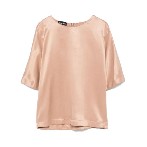 Beige Crew Neck Shirt - Giorgio Armani - Modalova