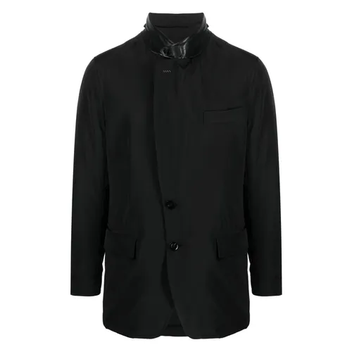 Polyester Jacket with Leather Details - Tom Ford - Modalova