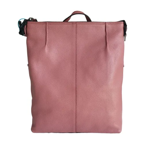 Large Leather Backpack Shopper Rosewood - Gabs - Modalova