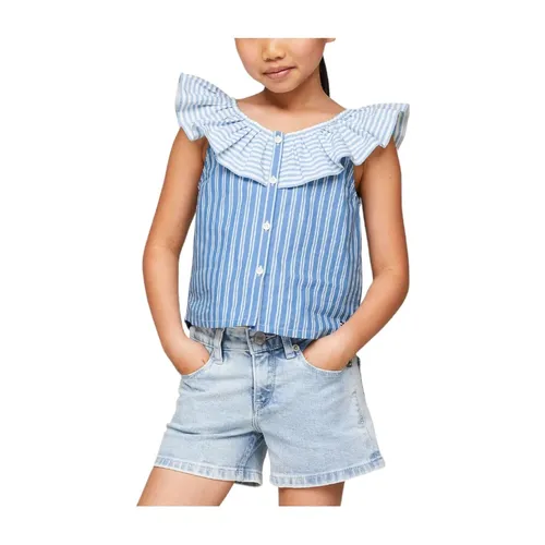 Striped Frill Sleeveless Top - Tommy Hilfiger - Modalova