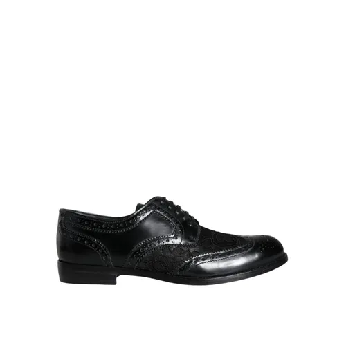 Floral Brogue Wingtip Leather Shoes - Dolce & Gabbana - Modalova