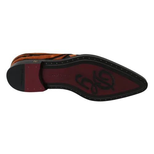 Orange Tiger Pattern Formal Brogue Shoes - Dolce & Gabbana - Modalova