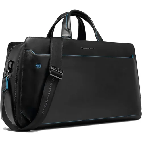 Black Suitcase Blue Square Line - Piquadro - Modalova