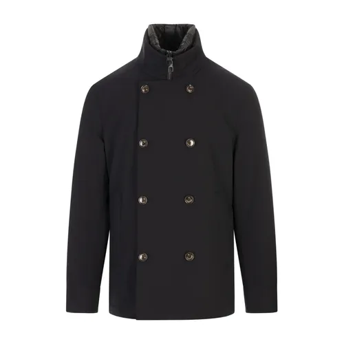 Blue Double-Layer Technical Fabric Coat - Montecore - Modalova