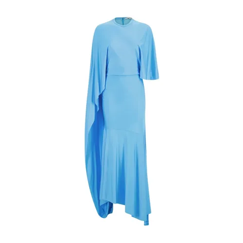 Blue Asymmetric Cape Maxi Dress - Stella McCartney - Modalova