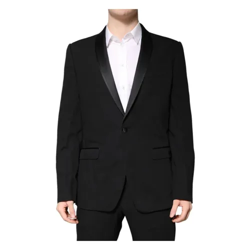 Black Wool Single Breasted Suit - Dolce & Gabbana - Modalova