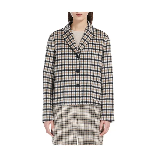 Patterned Wool Jacket with Lapel Collar - Max Mara - Modalova