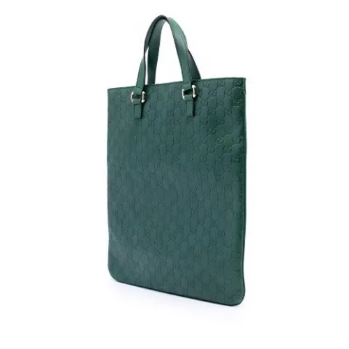 Pre-owned Embossed Leather Tote - Gucci Vintage - Modalova