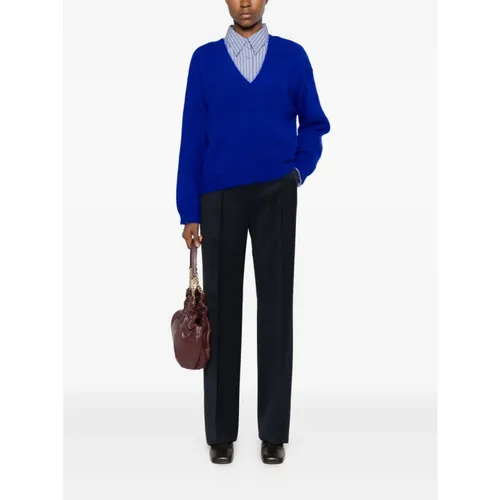 Blue Wool Trousers - Max Mara - Modalova